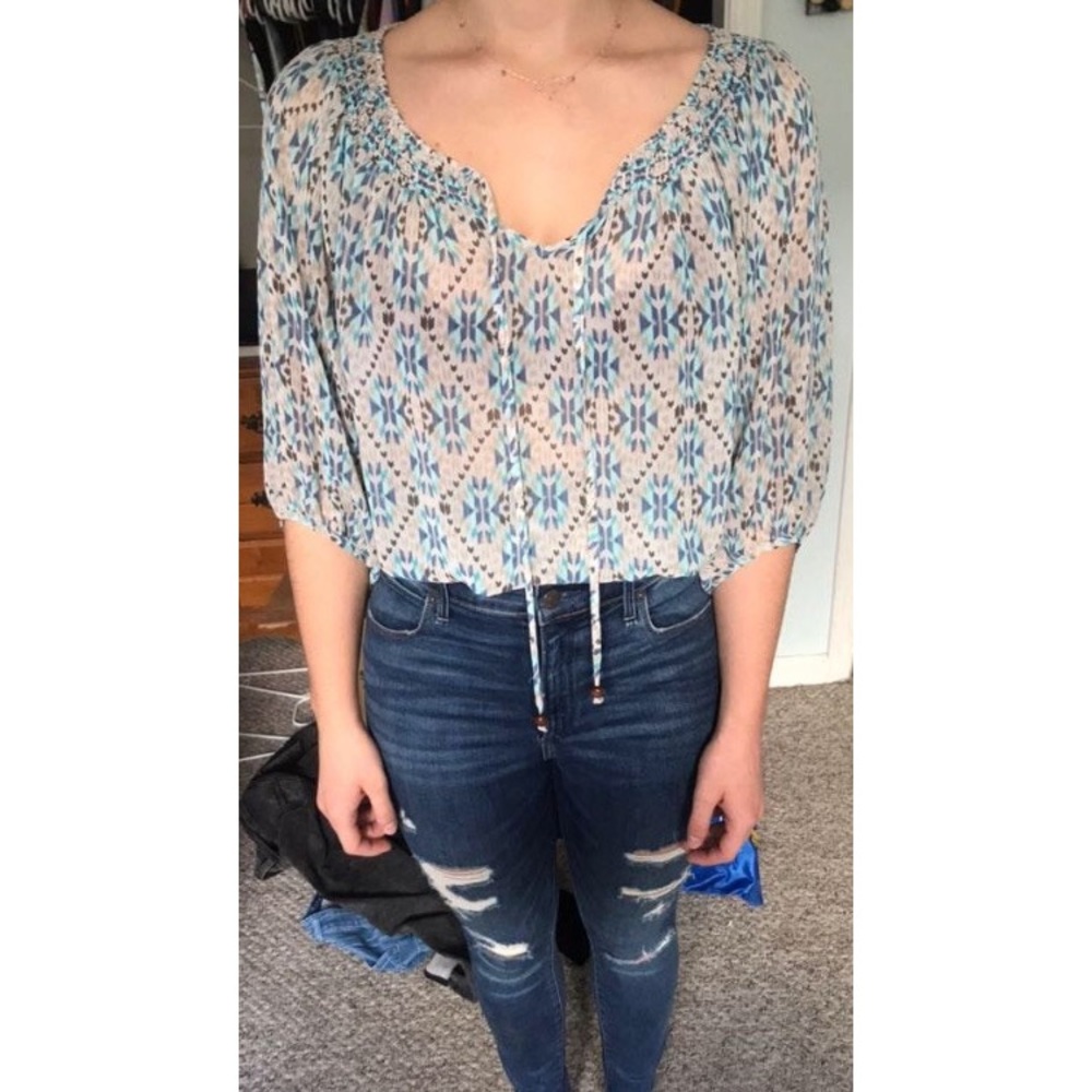 Blue Pattern Blouse